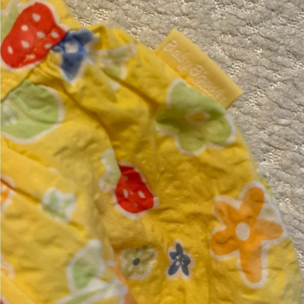 Vintage 90s Oshkosh Baby B’gosh Cotton Dress 24‎ MOS – Yellow Fruit Floral Print